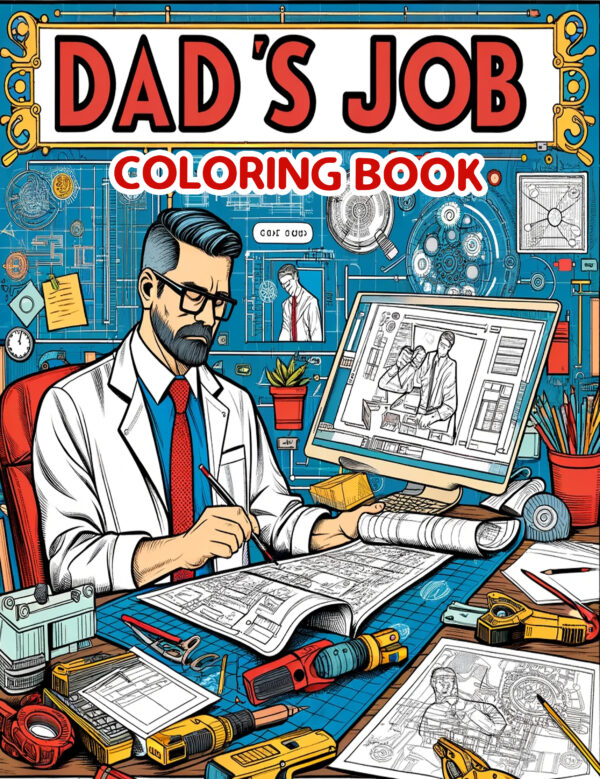 Dad's Job Coloring Book - Cute & Fun Illustrations, 8.5” x 11” Activity for Kids, Perfect Gift for Boys & Girls
