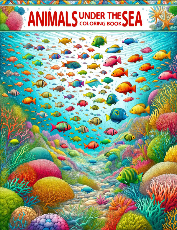 Animals Under The Sea - Funny Gifts for Kids 8.5" x 11", Children's Coloring Books, Marine Animal Illustrations, Perfect for Birthday Parties and Special Occasions