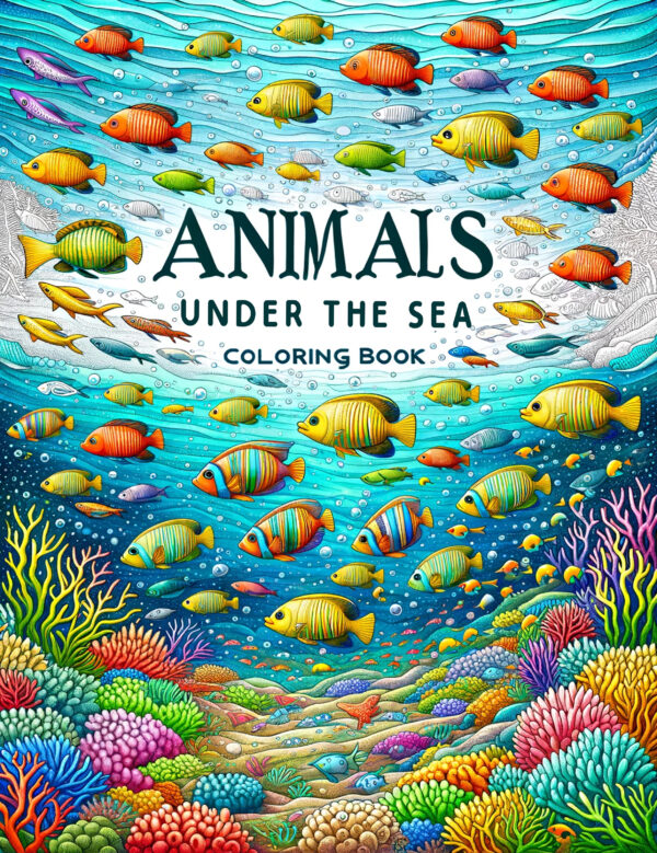 Animals Under The Sea 8.5" x 11", Children's Coloring Books, Educational Marine Life Illustrations for Kids, Ideal Gift for Ocean Enthusiasts