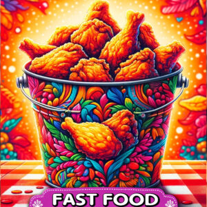 Funny Fast Food Gifts - Burger, Fries, and More! Children's Coloring Books, Hilarious Food Art, Perfect Gift for Kids and Food Lovers