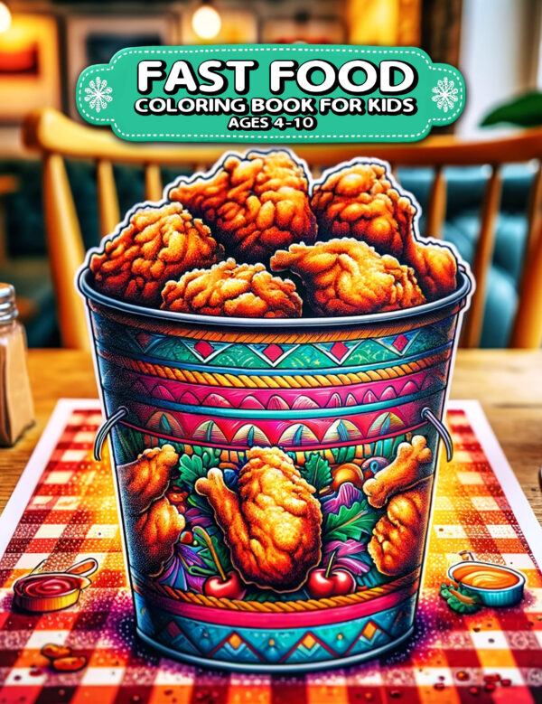 Fast Food for Kids - Fun and Educational Illustrations, 8.5" x 11" Big Pages, Perfect for Boys and Girls, Hours of Creative Entertainment