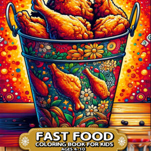 Fast Food Fun - Delicious Designs for Kids, 8.5" x 11" Children's Coloring Book with Hamburgers, Fries, Pizza, and More! Ideal Gift for Budding Foodies and Creative Fun