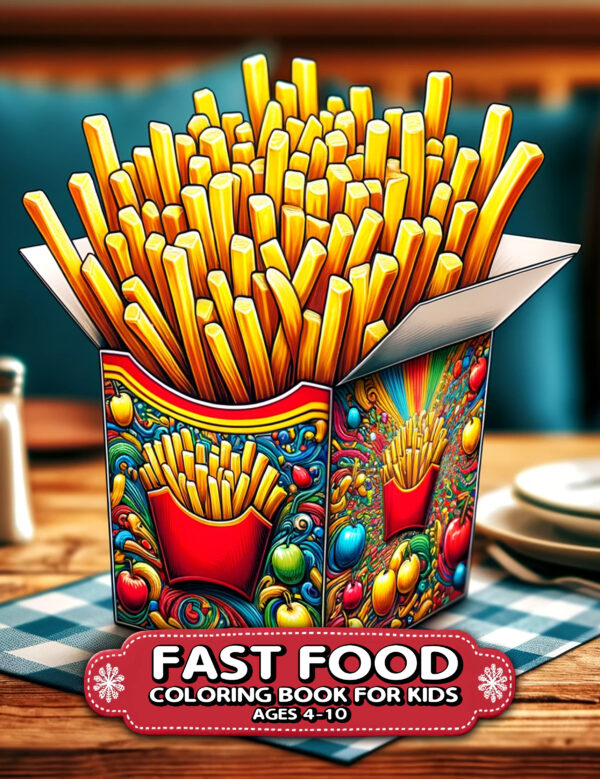 Fast Food Fun for Kids - Gift Set with Burger, Pizza, Fries, and More! 8.5" x 11", Children's Coloring Books, Ideal for boys, girls, parties, and creative play