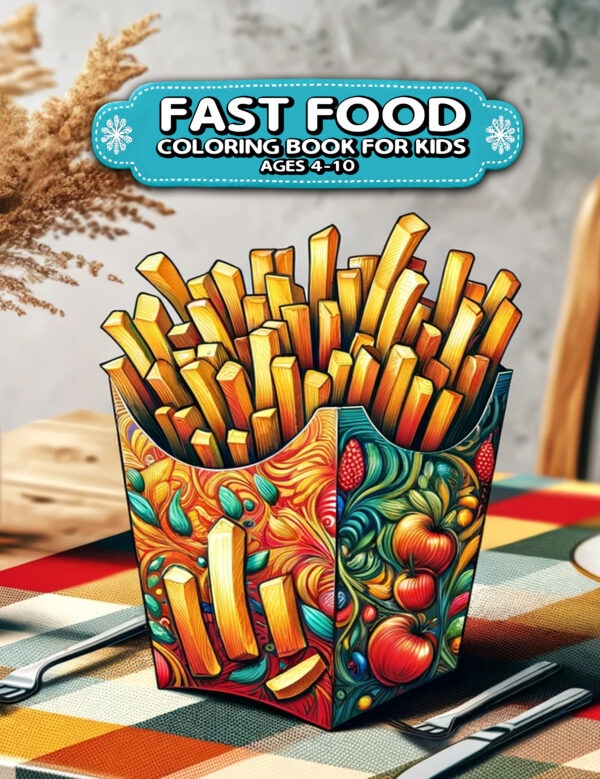 Fast Food for Holiday Fun, Kids Activity Book, 8.5" x 11", Perfect for Travel and Entertainment, Ideal Gift for Boys and Girls
