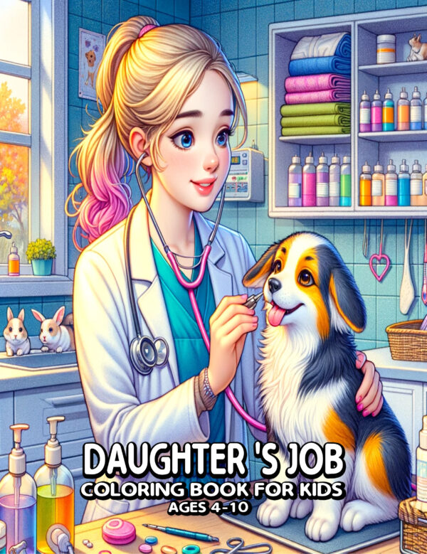 Daughter’s Job - Cute Animal Coloring Book, 8.5” x 11” Fun & Educational Activity, Ideal Gift for Girls, Encourages Creativity