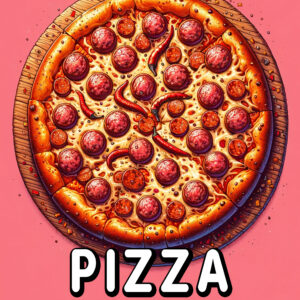 Pizza - A Fun Gift for Kids! Creative Activity Book with Cute Pizza Designs, 8.5” x 11” Size, Perfect for Birthdays & Holidays