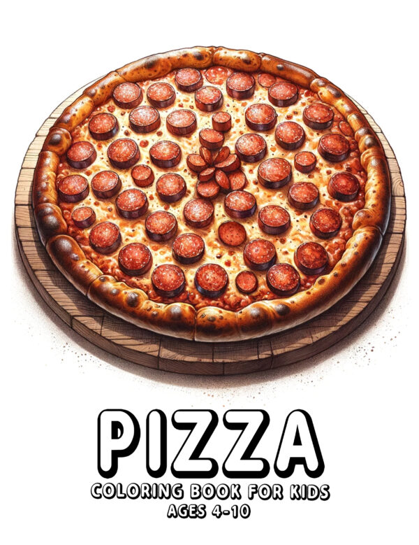 Coloring Pizza Activity for Kids - Fun & Creative Holiday Gift, 8.5” x 11” Children's Coloring Book with Cute Illustrations