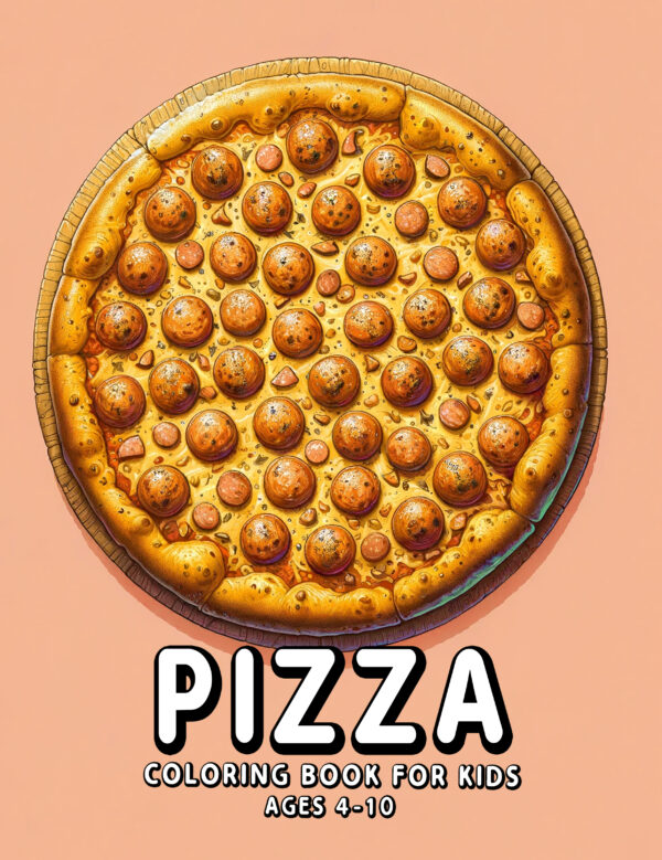 Retro Pizza Designs for Kids - 8.5” x 11” Coloring Book, Fun & Creative Activity for Children, Perfect Gift for Pizza Lovers & Food Fans