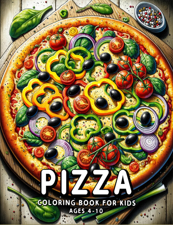 Pizza Coloring Book for Boys & Girls - Fun & Adorable Food Illustrations, Perfect Gift for Kids Who Love Pizza, Birthdays & Holidays