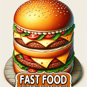 Fast Food Cute Illustration - Children's Coloring Book 8.5” x 11”, Fun & Whimsical Designs, Perfect Gift for Kids to Spark Creativity