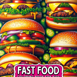 Fast Food - Children's Coloring Books, Fun Coloring Adventure for Kids, Perfect Gift for Budding Artists, Hours of Creative Entertainment