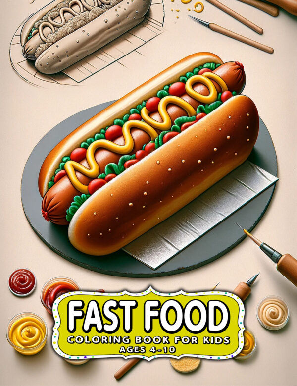 Fast Food Coloring Books for Kids - Fun & Creative Gift for Boys & Girls, 8.5” x 11” Activity Book for Hours of Entertainment