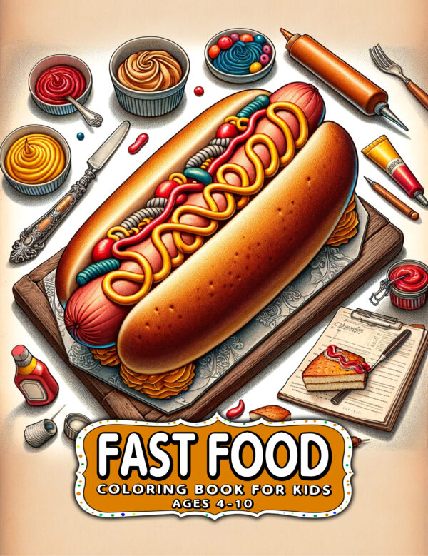 Fast Food Colorful Illustration - Fun Children's Coloring Book, Perfect Gift for Curious Minds to Boost Creativity & Imagination