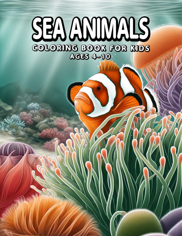 Maritime Mischief - Fun & Cute Sea Animals in Retro Scenes, Engaging & Colorful Coloring Book for Kids, Perfect Creative Gift
