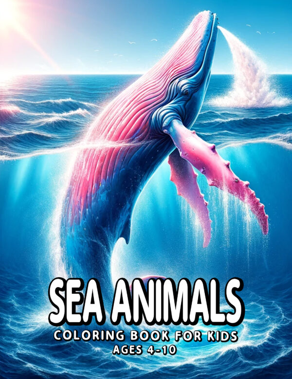 Sea Animals - Dive into Retro Oceans with Cute & Colorful Creatures, Fun & Relaxing Coloring Book for Kids & Families, Perfect Gift Idea