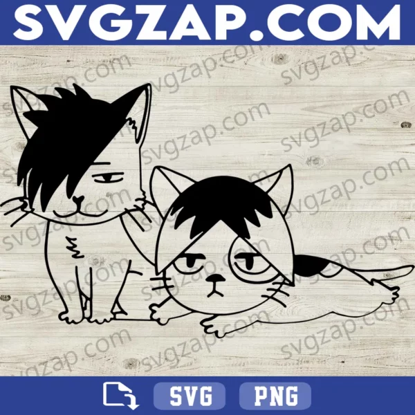 Cat Anime SVG - Cute Japanese Manga Cat Clipart for Cricut & Silhouette - SVG, PNG, DXF, EPS Instant Download