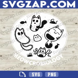 Meowcrobiology SVG - Funny Cat Microbiology Clipart, Science Cat Meme - SVG, PNG, DXF, EPS Instant Download for Cricut & Silhouette