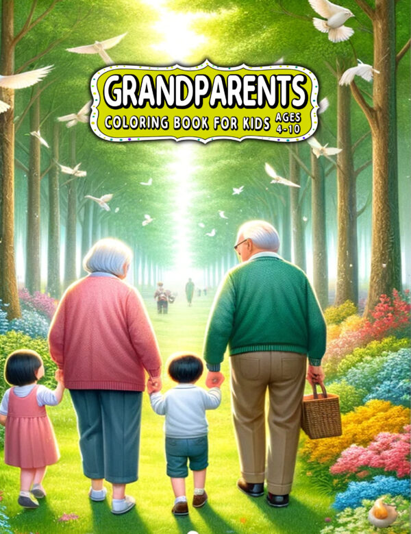 Grandparents Coloring Book - Cute & Heartwarming Scenes, Fun Family Activity, Perfect Gift for Kids & Grandparents, 8.5” x 11