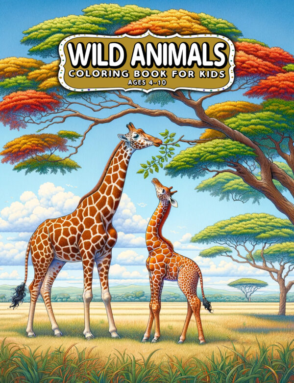Wild Animals - Funny Gifts for Kids, 8.5" x 11" Children's Coloring Books, Educational and Entertaining Activity, Ideal for Boys and Girls