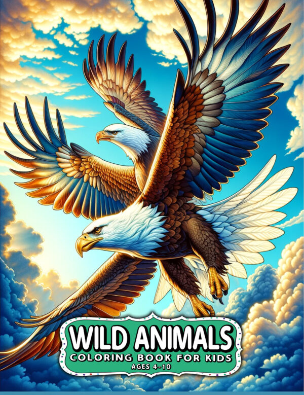 Wild Animals Painting Cute Illustration 8.5" x 11", Children's Coloring Books, Fun and Educational Animal Art for Kids, Perfect for Animal Lovers