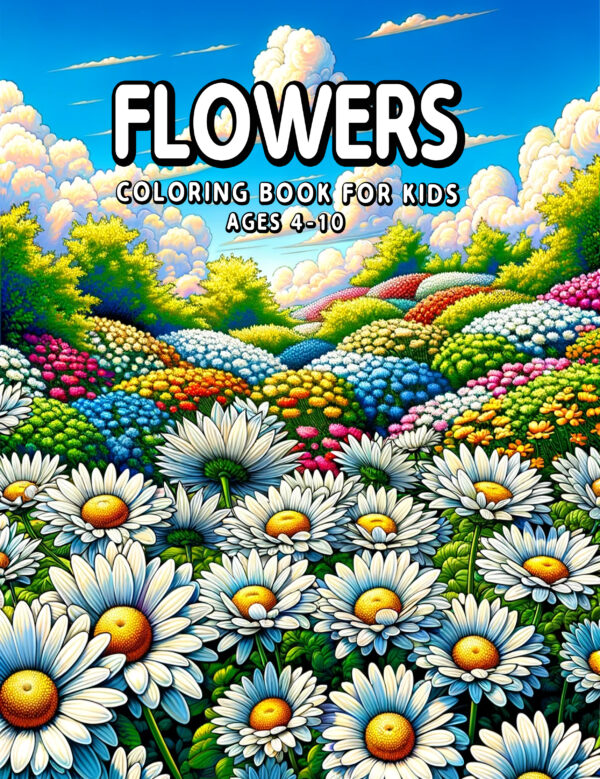 Flowers - Adorable Coloring Book with Charming Blossoms and Botanical Beauty, Ideal for Creative Minds, Gift Giving, and Floral Enjoyment