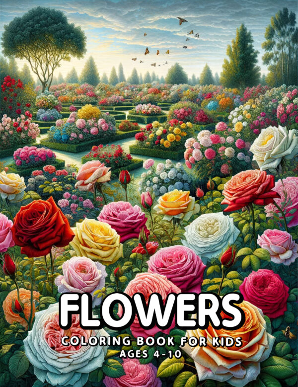 Flowers - Inspiring Coloring Book with Blooming Petals and Wholesome Garden Scenes, Perfect Gift for Relaxation, Creativity, and Nature Fun
