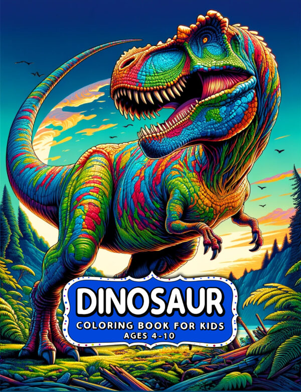 Fun & Educational Dinosaur Illustrations for Kids, 8.5" x 11" Coloring Book for Children, Ideal Gift for Boys and Girls