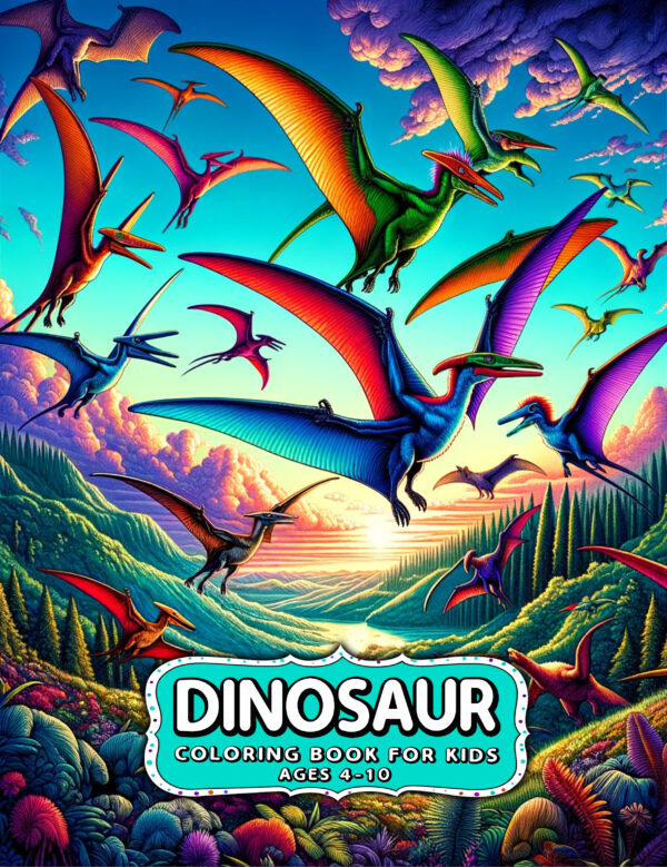 Cute Dinosaur Painting Illustration – Fun & Educational Coloring Book for Boys & Girls, Perfect Gift for Dinosaur Lovers