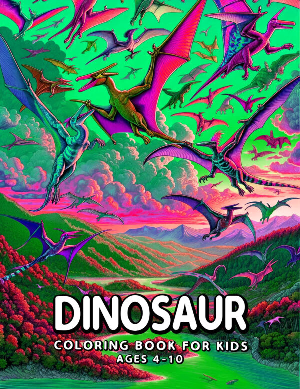 Dinosaur Colorful Illustration 8.5" x 11", Children's Coloring Books, Fun & Educational Activity Book for Boys and Girls, Ideal Gift for Dinosaur Enthusiasts