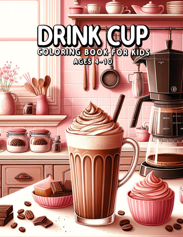 Cute Drink Cup Coloring Book - Fun & Colorful Adventures for Kids, Perfect Gift for Boys & Girls, Creative & Relaxing Holiday Activity
