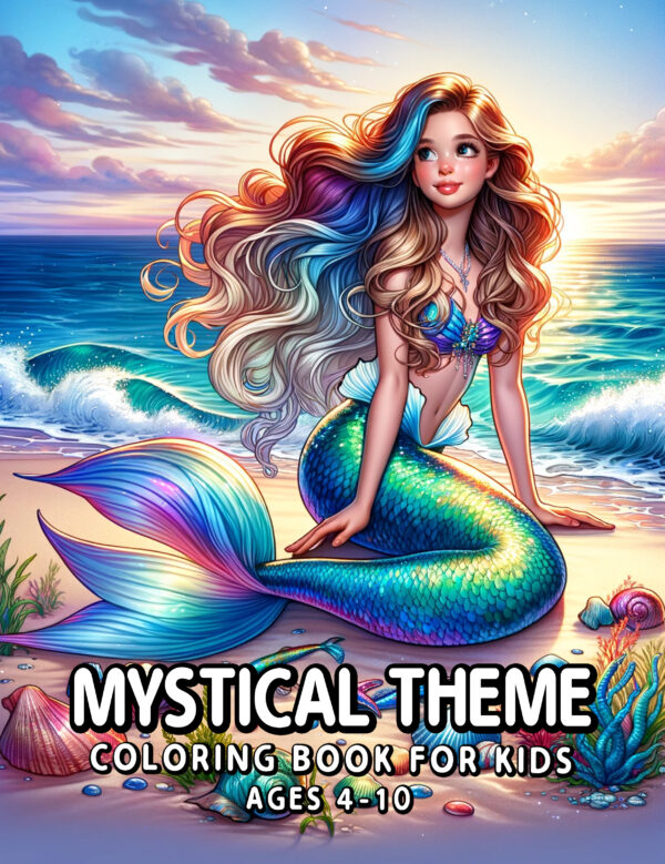 Mystical Theme Coloring Book for Kids – Explore Magical Lands with Fairies, Sprites & Whimsical Creatures, Gift for Boys & Girls