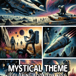 Mystical Theme Coloring Book - Embark on a Cosmic Journey Among Stars and Mysterious Creatures, Perfect Gift for Kids