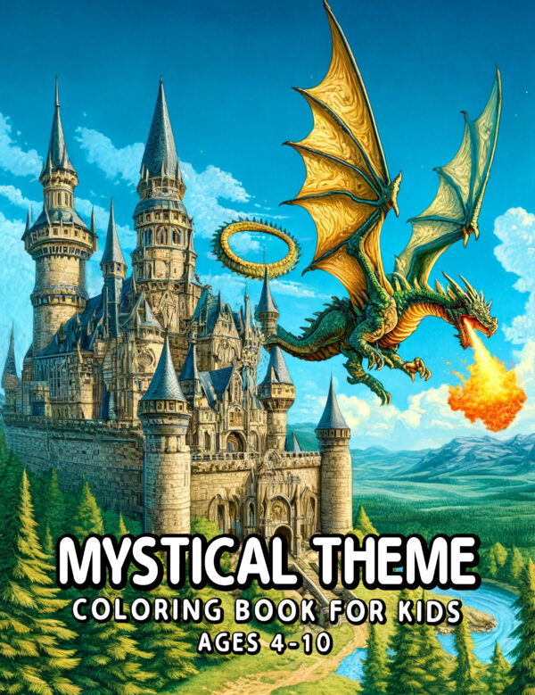 Mystical Theme Coloring Book for Kids - Discover a Hidden Enclave of Mystical Secrets, Ideal Gift for Boys and Girls, 8.5" x 11" Size
