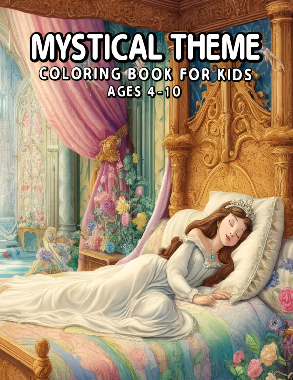 Mystical Theme Illustrations 8.5" x 11" - Cute Coloring Book for Kids, Discover Hidden Wonders from Enchanted Flowers to Whimsical Creatures