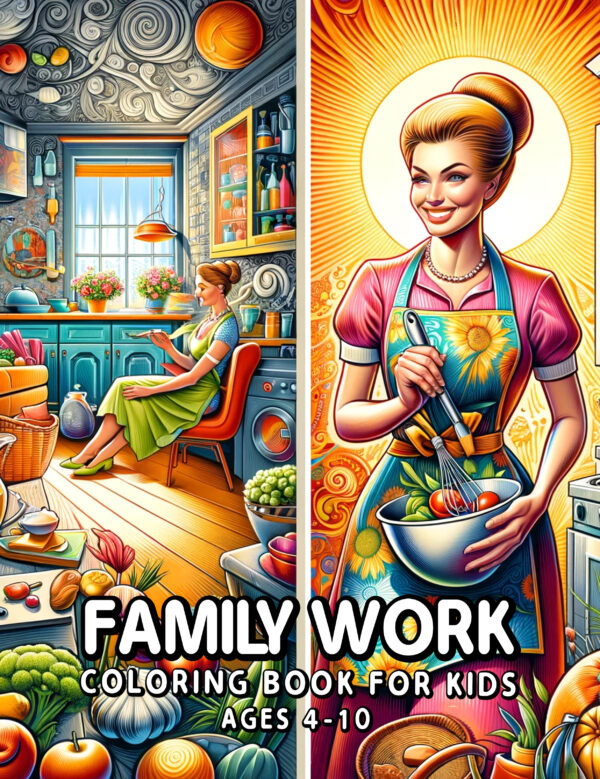 Family Work - Fun & Educational Coloring Book, Learn About Jobs & Roles, Perfect Gift for Kids & Family Bonding