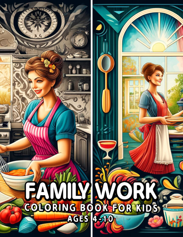 Family Work - Fun Job Discovery for Kids, Learn & Color Family Roles, Perfect Gift