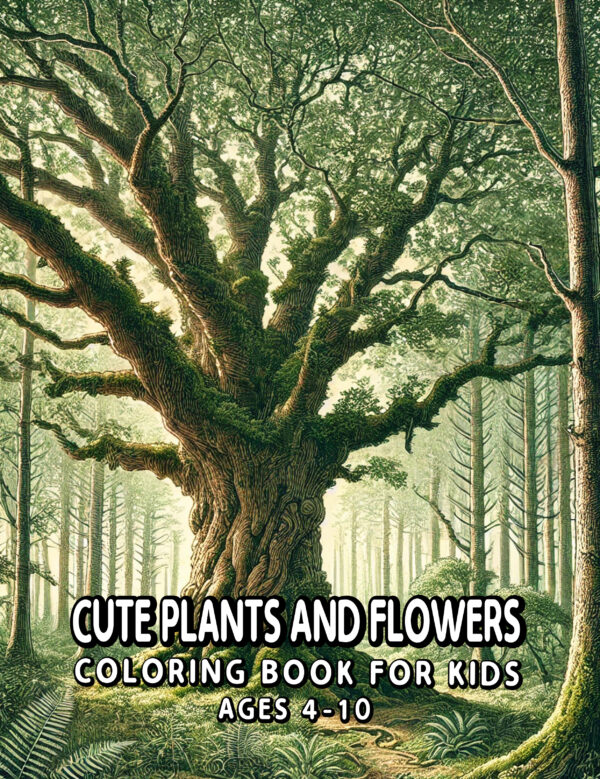 Cute Plants And Flowers - Fun & Relaxing Coloring Book, Perfect Gift for Nature Lovers, Ideal for Creative Play and Mindful Moments