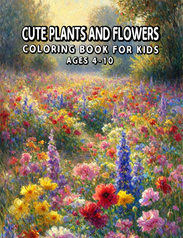 Cute Plants And Flowers - Lovely Coloring Book Full of Floral Designs and Plant Friends, Great for Relaxation and Imagination