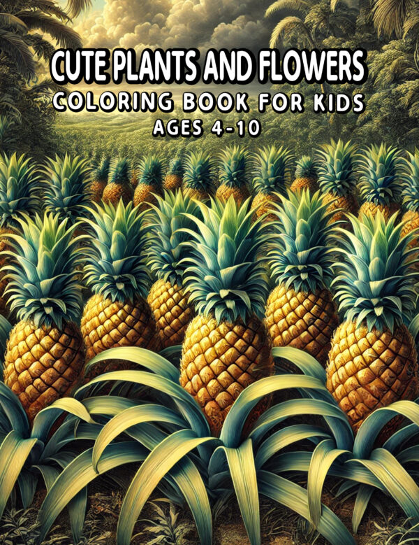 Cute Plants and Flowers - Delightful Coloring Book with Kawaii-Inspired Art for Kids, Creative Nature Activity for Ages 4 and Up