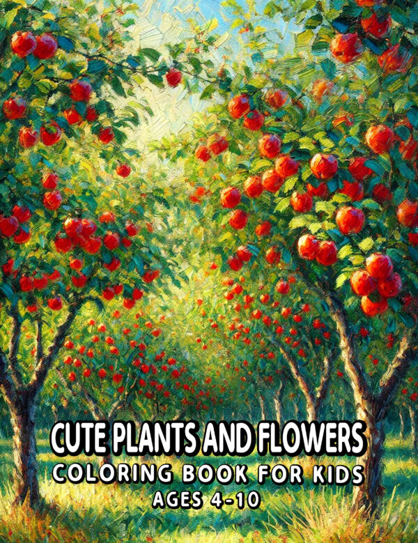 Cute Plants and Flowers - Fun & Relaxing Coloring Book for Kids, Perfect Nature Gift to Spark Creativity in Boys and Girls