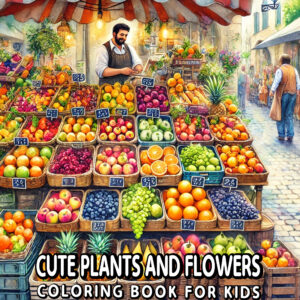 Cute Plants and Flowers - Charming Coloring Book Featuring Happy Garden Scenes and Fun Nature Illustrations for Hours of Creative Expression