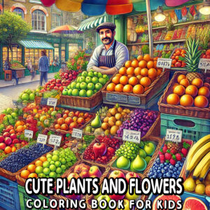 Cute Plants and Flowers Coloring Book - Relaxing and Educational Nature Activity for Kids, Perfect Gift Idea